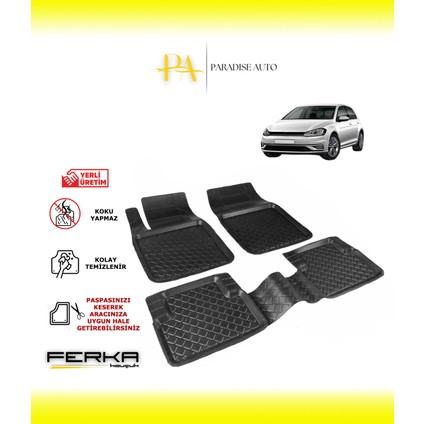 Volkswagen Golf 7 2012-2020 Uyarlanabilir Havuzlu Paspas