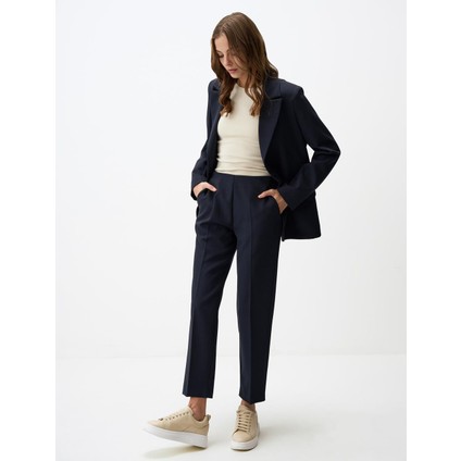 Lacivert Yüksek Bel Kısa Kumaş Pantolon fiyatları