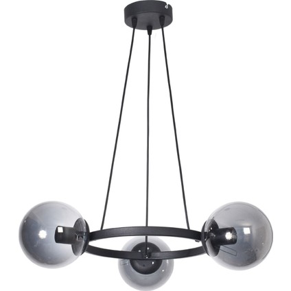 Şık Siyah Füme Camlı 3'lü Modern Avize, Salon ve Yatak Odası İçin Uygun fiyatları