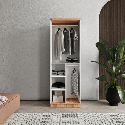 Ücretsiz Montaj - %100 MDF Rosa 2 Kapaklı Aynalı Gardırop - MDF Dolap - Elbise Dolabı fırsatları