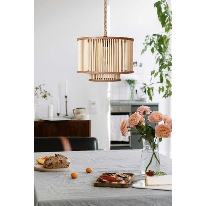 Tekno Trust Rustik Serisi Firuze Bambu Sarkıt Avize 35 x 25 cm