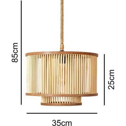 Tekno Trust Rustik Serisi Firuze Bambu Sarkıt Avize 35 x 25 cm
