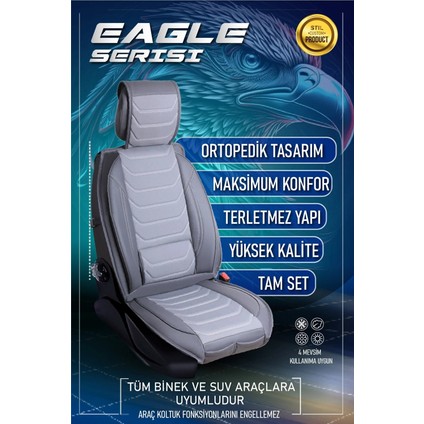 opel Corsa B Uyumlu Yarı Deri Oto Koltuk Kılıfı Ön-Arka Set Eyfel Series Füme fırsatları