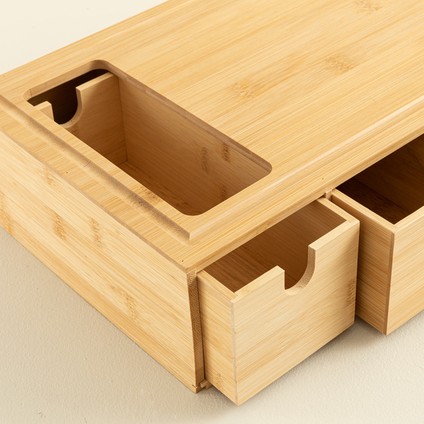 Ravva Saklama Kutulu Bambu Kesme Tahtası 43X25 cm Natural