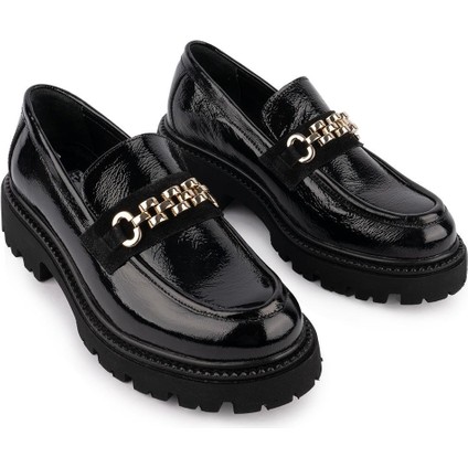 Deri Tokalı Oxford Rugan Ayakkabı Deri Tokalı Oxford Rugan Ayakkabı Siyah 2549