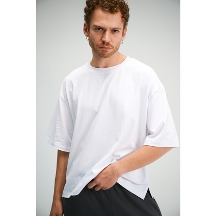 Erkek Oversize Beyaz T-Shirt
