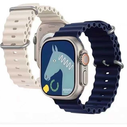 Apple Watch 10/11/9/8/7/6/5/4/3/SE/ULTRA/HK/PRO/MAX 49MM 46MM 45MM 44MM 42MM Uyumlu Kordon Silikon Kabartmalı Ocean Loop Kayış Bileklik fırsatları