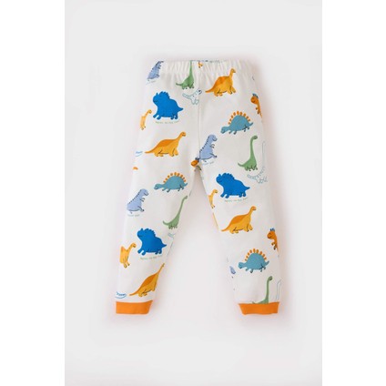 Erkek Bebek Pijama Takımı Dinazor Baskılı Uzun Kollu Üst Beli Lastikli Uzun Alt D7155A524WN fiyatları