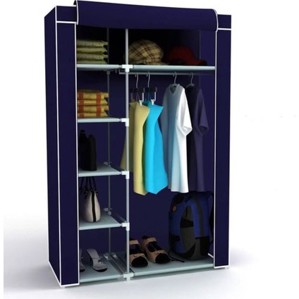 Tekno Trust Tek Yandan Raflı Askılı Bez Dolap