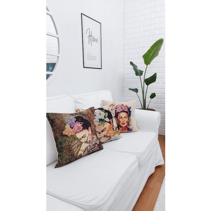 Goblen Pamuk Dokuma Kumaş Yastık Kırlent Kılıfı Pillow