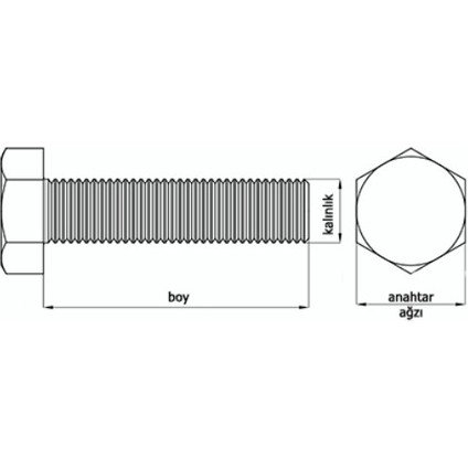 DIN933 M10 100 mm Galv. Kaplamalı Cıvata 40 Adet modelleri
