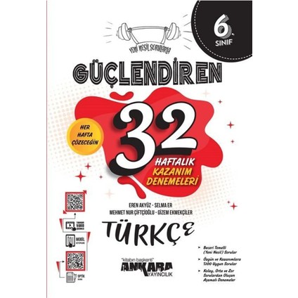 6. Sınıf Türkçe Güçlendiren 32 Haftalık Kazanım Denemeleri