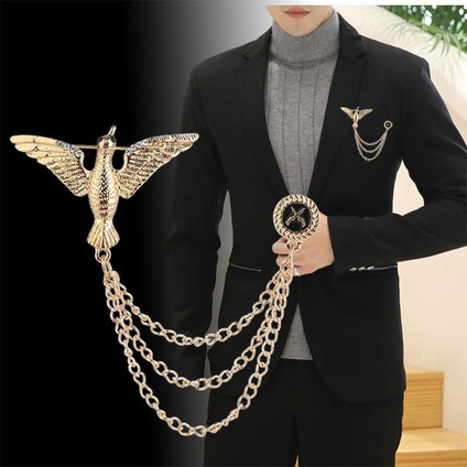 Gümüş Tarzı Stilc Moda Kartal Broş Erkek Takım Aksesuarları Zincir Kişiselleştirilmiş Düğün Elbise Uzun Kaban Korsaj Rozeti (Yurt Dışından) fiyatları