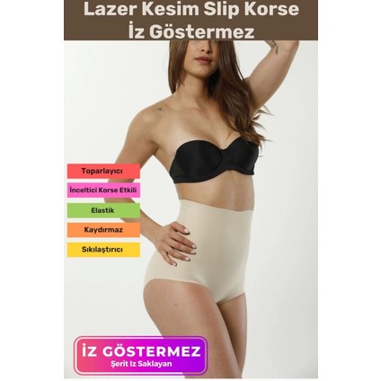 Özel Seri Toparlayıcı Iz Göstermez Vücut Şekillendirici Kaymaz Lazer Kesim Slip Korse