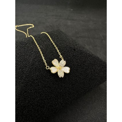 Ithal Taşlı Sedefli Çiçek Gümüş Kadın Kolye fiyatları