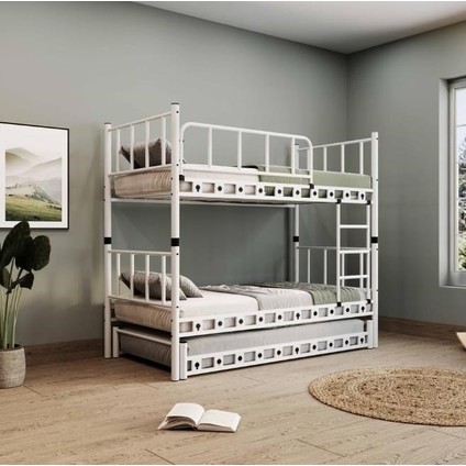 Zambak Yavrulu Genç Çocuk Odası Metal Ranza ve Karyola 90 x 200