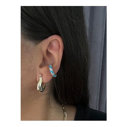 Taşlı Mavi Earcuff (Kıkırdak Küpesi)