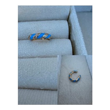 Taşlı Mavi Earcuff (Kıkırdak Küpesi)