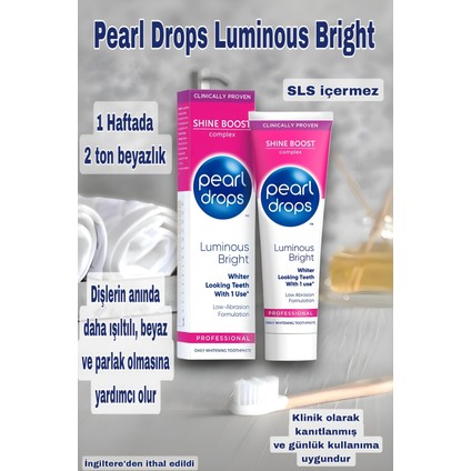 Luminous Bright -Dişlerin anında daha ışıltılı parlak olmasını sağlayan beyazlatıcı diş macunu 75 ml