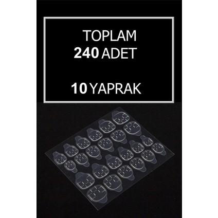 240 Adet Çift Taraflı Yapıştırıcı Bant Takma Tırnak Yapıştırıcı Cilde Zarar Vermez