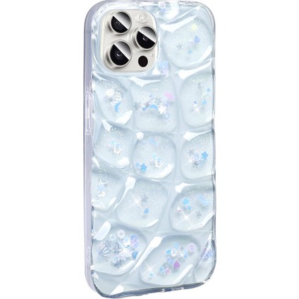 Apple iPhone 15 Pro Max Kılıf Simli 3D Desenli Zore Hacar Kapak-Beyaz