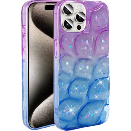 Apple iPhone 15 Pro Max Kılıf Simli 3D Desenli Zore Hacar Kapak-Beyaz fiyatları
