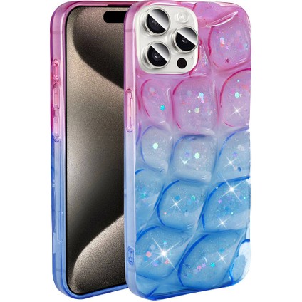 Apple iPhone 15 Pro Max Kılıf Simli 3D Desenli Zore Hacar Kapak-Beyaz fırsatları