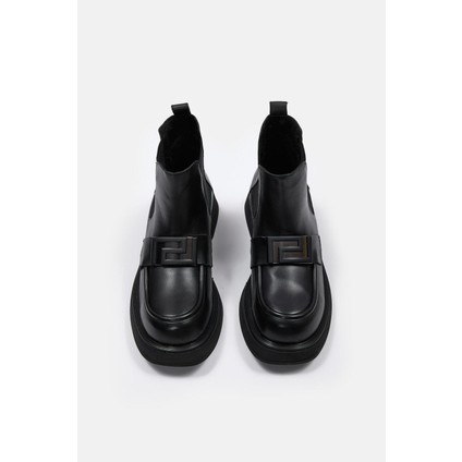 Derry Siyah Hakiki Deri Kadın Bot modelleri