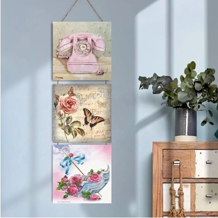 Ahşap Katlanabilir 3lü Tablo - TBL0114