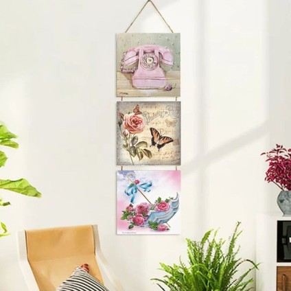 Ahşap Katlanabilir 3lü Tablo - TBL0114 fiyatları