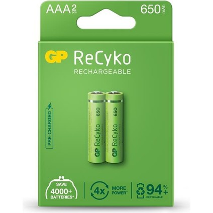 Aaa 650 Mah Şarjlı Ince Kalem Pil 2'li Paket GP65AAAHCHP-BU2