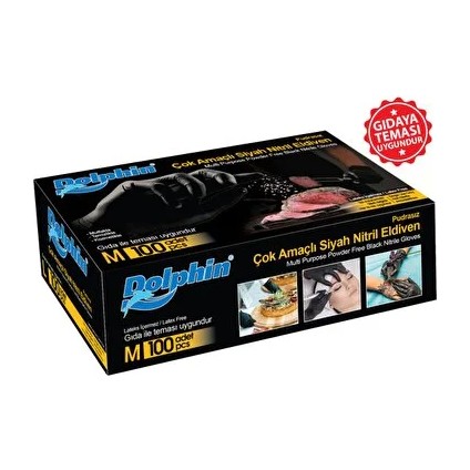Çok Amaçlı Siyah Nitril Eldiven M 100 Adet x 20 Paket - Koli modelleri