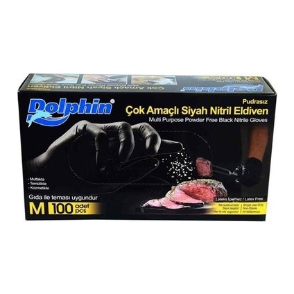 Çok Amaçlı Siyah Nitril Eldiven M 100 Adet x 20 Paket - Koli fırsatları