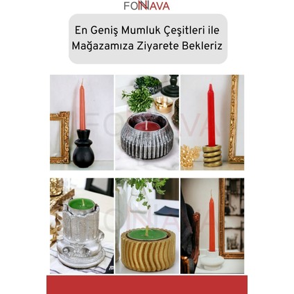 Şamdan Mumluk Dekoratif Mumluk Tealight Mumluk Model 19 Ikili Mumluk