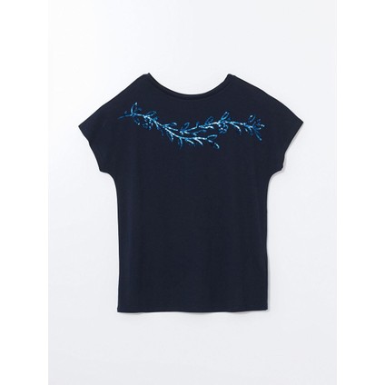 Lcwaıkıkı Classic Bisiklet Yaka Pul Payetli Kadın Tişört fiyatları