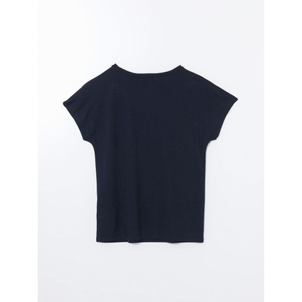 Lcwaıkıkı Classic Bisiklet Yaka Pul Payetli Kadın Tişört modelleri