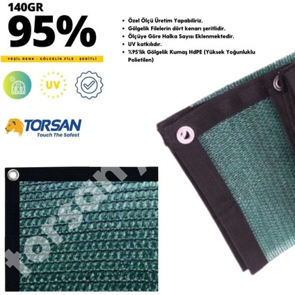 Gölgelik File – 95LIK Çit Filesi – Şeritli Halkalı – Yeşil Renk - 3 Metre x 16 Metre fiyatları