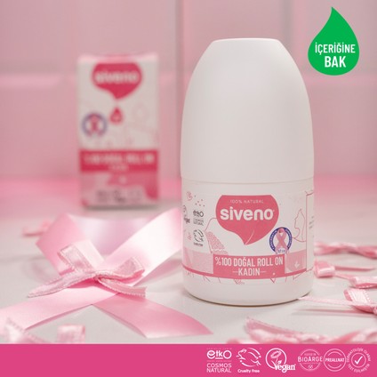 %100 Doğal Roll-On Kadın Deodorant Bitkisel Leke Bırakmayan Vegan 50 ml