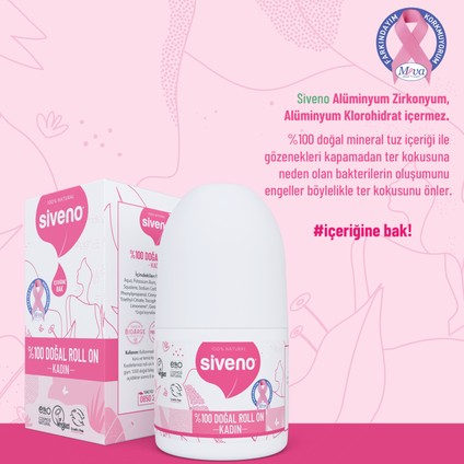 %100 Doğal Roll-On Kadın Deodorant Bitkisel Leke Bırakmayan Vegan 50 ml