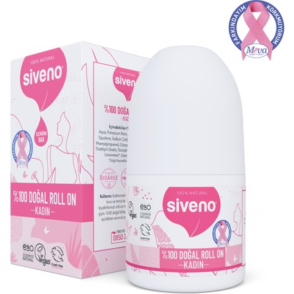 %100 Doğal Roll-On Kadın Deodorant Bitkisel Leke Bırakmayan Vegan 50 ml