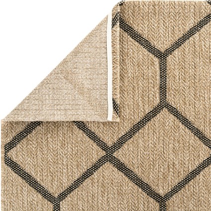 Mocha 669 Siyah Katlama Halı Kilim Mutfak Koridor Yolluk Jüt Hasır Görünüm Dokuma Makine Halı fırsatları