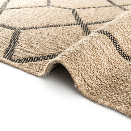 Mocha 669 Siyah Katlama Halı Kilim Mutfak Koridor Yolluk Jüt Hasır Görünüm Dokuma Makine Halı indirimleri