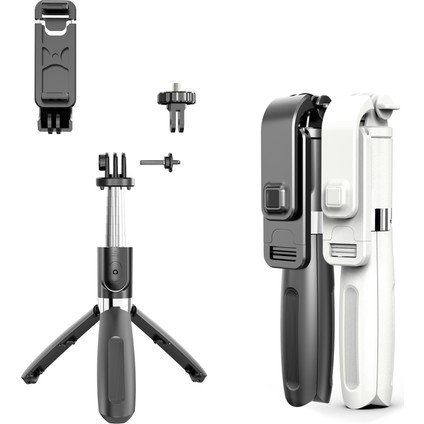 Çok Fonksiyonlu Kablosuz Bluetooth Selfie Sopa Taşınabilir Telefon Tutucu Uzatılabilir Mini Tripod Ios Android Telefon Için Beyaz (Yurt Dışından)