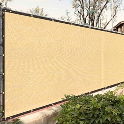 Krem Gölgelik File -95LIK Çit Filesi – Siyah Şeritli Halkalı - 3 Metre x 16 Metre