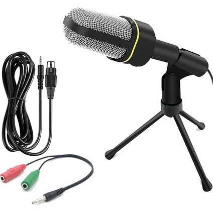 Bilgisayar Mikrofonu Conderser Mikrofon Kablolu Dizüstü Mikrofon Kayıt Mikrofonu Tripodlu Müzik Mikrofonu 3.5mm Aux Masaüstü Mikrofon Ev ve Ofis (Yurt Dışından)