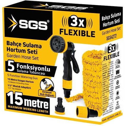 SGS4272 7 Fonksiyonlu Bahçe Sulama Hortumu (5-15 metre) fiyatları