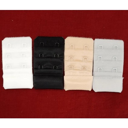 Kadın 2'li Kanca Sütyen Uzatma Kopçası Agraf/ek Aparatı Seti 4'lü Paket Standart (Siyah-Beyaz-Ten-Gri) Renk