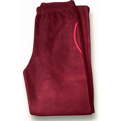 Kadın Bordo Polar Cepli Kışlık Kalın Pijama Altı fiyatları