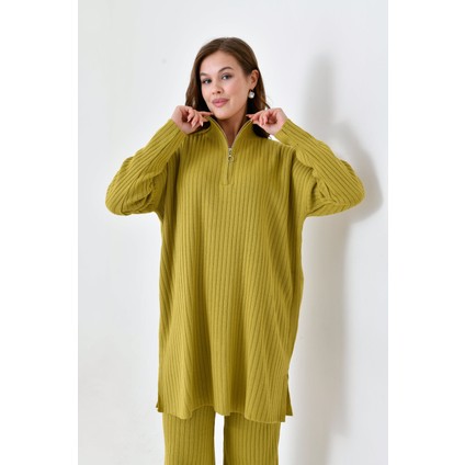 Nisum Yakası Fermuarlı Pantalonlu Triko Takım fiyatları