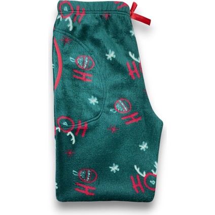 Kadın Koyu Yeşil Polar Cepli Kışlık Kalın Kaliteli Pijama Altı modelleri